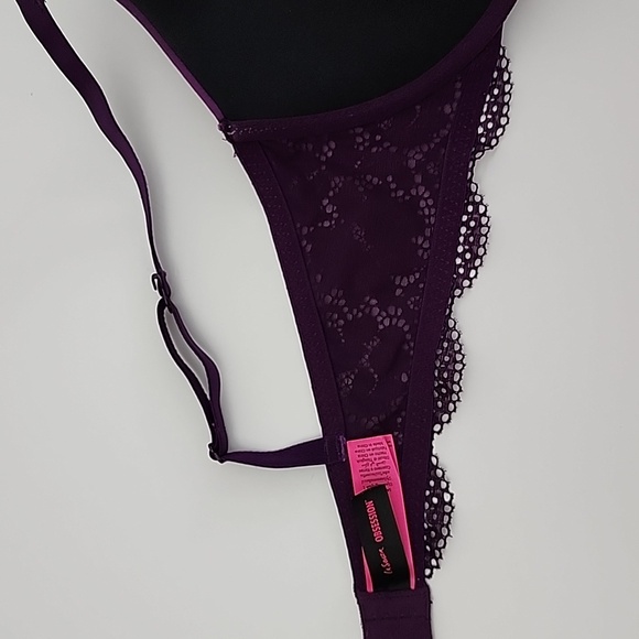 ⭐️2/ $40⭐️ La SENZA Obsession Dark Plum Purple Push Up Underwire Lace Bra 38D - Picture 12 of 14